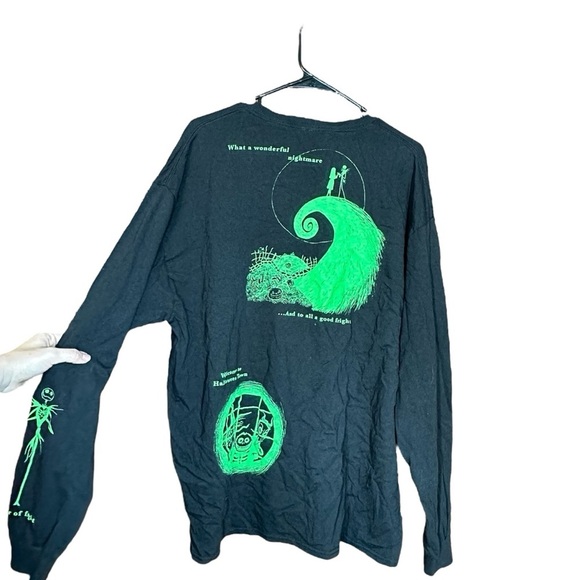 Nightmare Before Christmas Christmas Long Sleeve Aloo Over Print Shirt XL - Picture 3 of 5